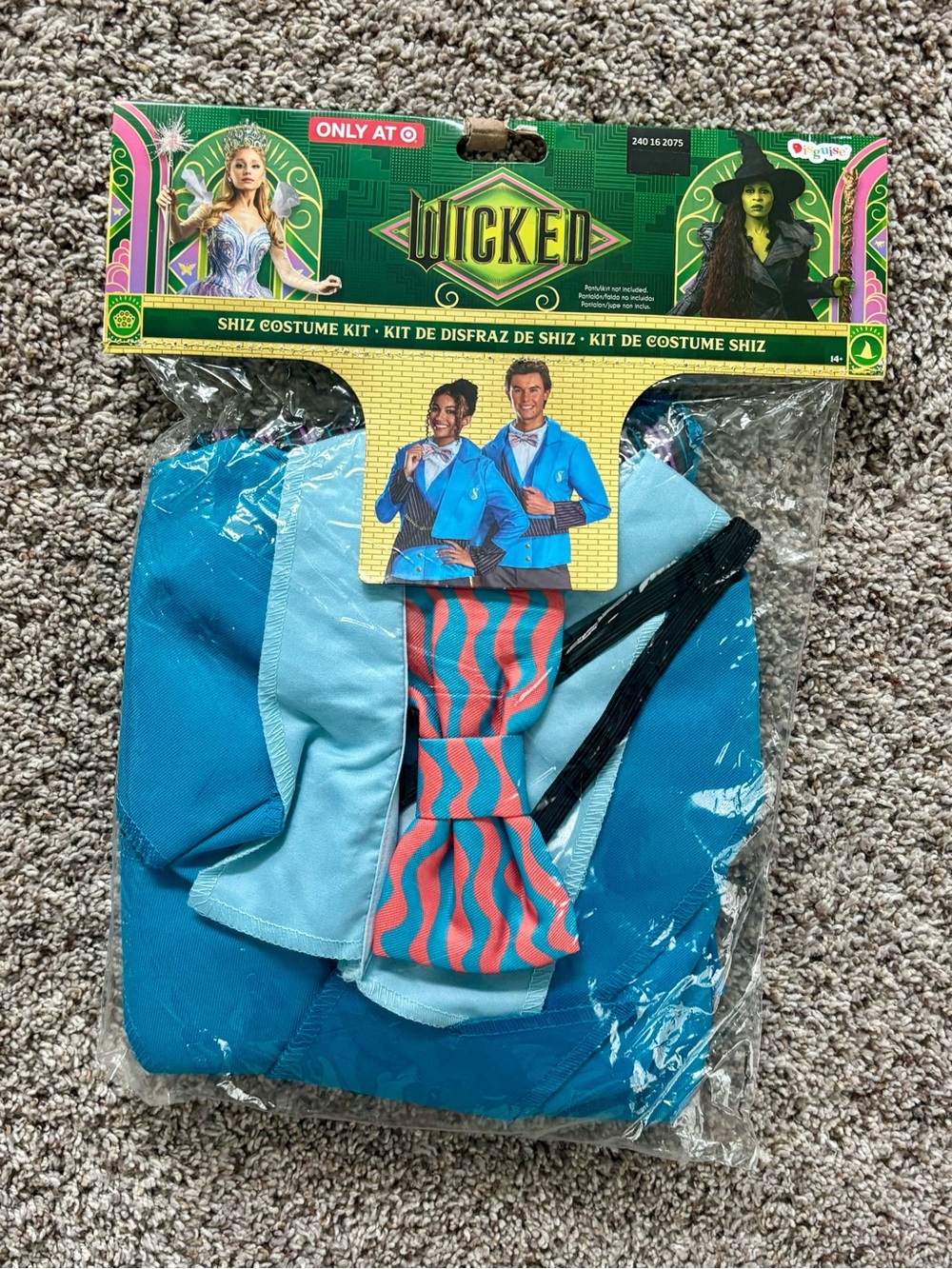 NWT Wicked Movie Shiz University Costume Kit Size 14+ Jacket & Bow Tie